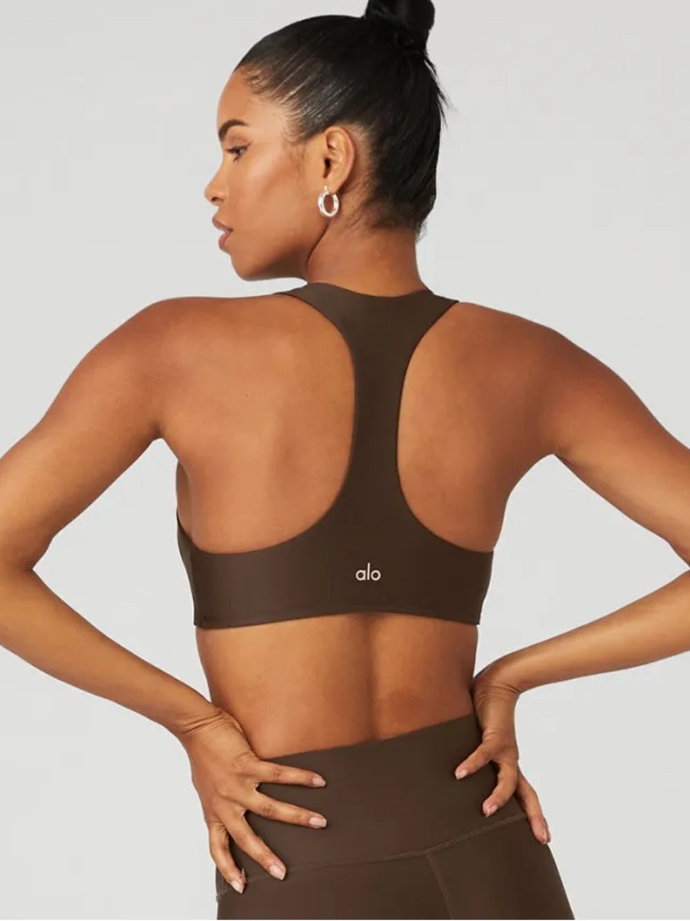 ALO Yoga Airlift Advantage Racerback Bra Espresso Size XL